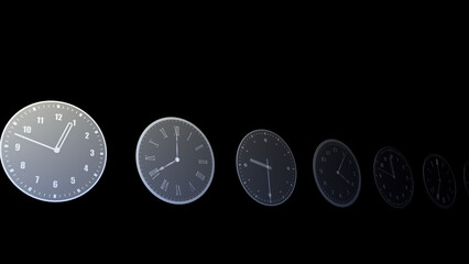 Wall Mural - time flow images with analog clock cg illustration.