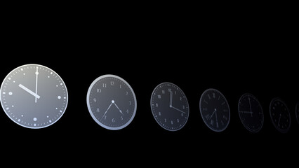 Wall Mural - time flow images with analog clock cg illustration.