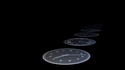 Wall Mural - time flow images with analog clock cg illustration.