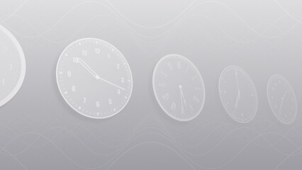 Wall Mural - time flow images with analog clock cg illustration.