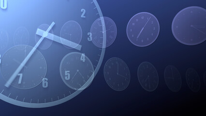 Wall Mural - time flow images with analog clock cg illustration.