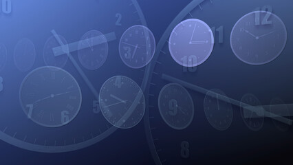 Wall Mural - time flow images with analog clock cg illustration.