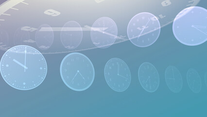 Wall Mural - time flow images with analog clock cg illustration.