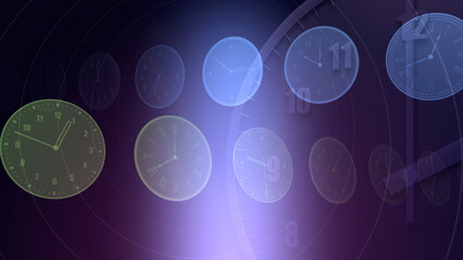 Wall Mural - time flow images with analog clock cg illustration.