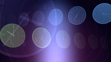 Wall Mural - time flow images with analog clock cg illustration.