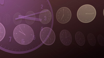 Wall Mural - time flow images with analog clock cg illustration.