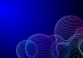 Leinwandbilder - Technology abstract with chemical foam or ball shapes wireframe.