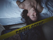 © Stocked House Studio - Crime Scene - Woman dead lying on the bed