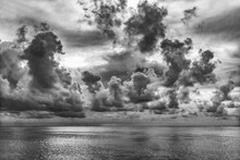 Black White Rain Storm Cloudscape Water Moorea Tahiti