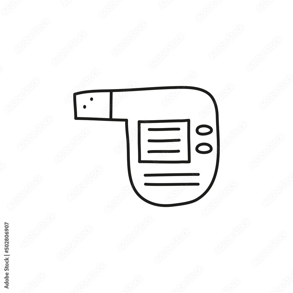 Doodle outline spirometer icon. Stock Vector | Adobe Stock
