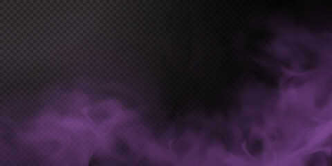 Sticker - Pink smoke puff isolated on transparent black background. PNG. Steam explosion special effect. Effective texture of steam, fog, smoke png. Vector illustration	
