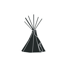 Teepee Icon Silhouette Illustration. American Native Vector Graphic Pictogram Symbol Clip Art. Doodle Sketch Black Sign.