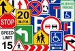© New Africa - Collection of different traffic signs as background