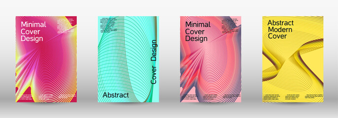 Minimum vector coverage. A set of modern abstract covers. Modern abstract background. Future futuristic template with abstract current forms for banner design, poster, booklet, report, magazine.