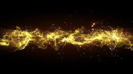 Wall Mural - abstract scientific fantasy background energy wave form shiny particles light projections rays loop