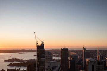 Wall Mural - City at sunrise