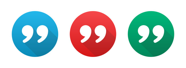 Poster - Set of quote mark. Speech marks, inverted commas or talking marks  sign collection.