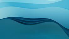 Turquoise 3D Waves Form A Colorful Abstract Background. 3D Render With Copy-space.  