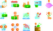 © Blossom Matthew - Shopping icon set. collection of web icons for online stores, such as discount, shipping, contact, payment, app store, location, shopping cart vol 2