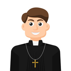 Wall Mural - Pastor in simple flat vector. personal profile icon or symbol. Religions people concept vector illustration.