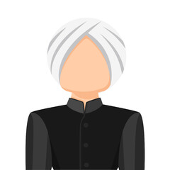 Wall Mural - Sikh in simple flat vector. personal profile icon or symbol. Religions people concept vector illustration.