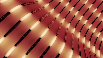 Poster - Moving luminous stripes in tubes. Design. Background of curved tubes on surface with luminous strokes. Moving luminous strokes move in tubes