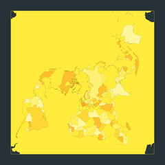 Poster - world map. peirce quincuncial projection. futuristic world illustration for your infographic. bright