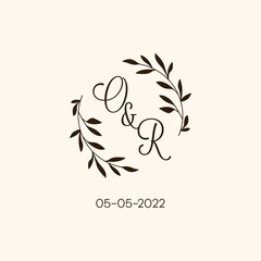 Monogram OR wedding logo natural elegant design