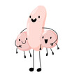 Penis character. Genitals, reproduction, erection in cartoon style. Cute face man. Vector illustration icon on white background.
