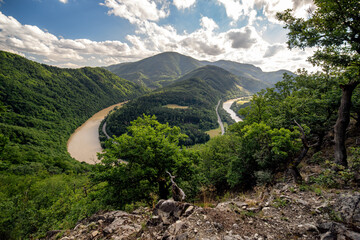 Wall Mural - The Domasin meander of river Vah in Slovakia