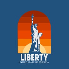 Statue Of Liberty In Vintage Design Suitable For Background,banner,poster,etc.