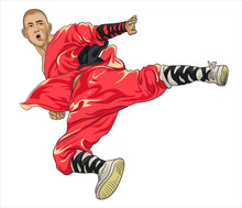 Drawing Kungfu Shaolin Martial Art, Legend, Art.illustration, Vector