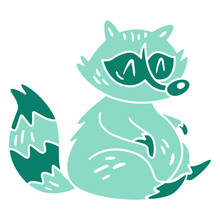 Racoon Cut Out. High Quality Vector