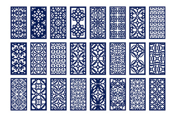 Wall Mural - Big set patterned panels, templates for cutting or printing.