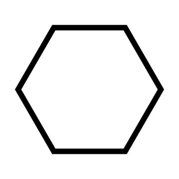 Hexagon symbol shape vector icon outline stroke for creative graphic design ui element in a pictogram illustration