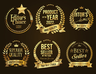 Wall Mural - golden badges collection of best seller and high quality products