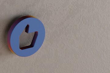 Poster - Beautiful abstract illustrations Blue Recommend symbol icons on a wall background. 3d rendering illustration. Background pattern for design.