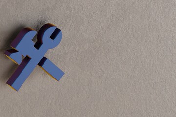 Poster - Beautiful abstract illustrations Blue Construction symbol icons on a wall background. 3d rendering illustration. Background pattern for design.