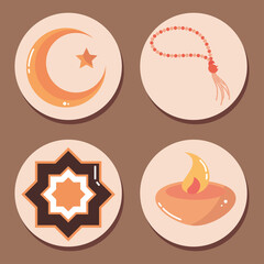 Wall Mural - icons set islamic