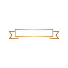 Wall Mural - Banner ribbon icon with gold gradient