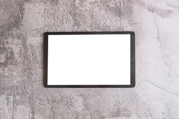 Top view Tablets with white screen