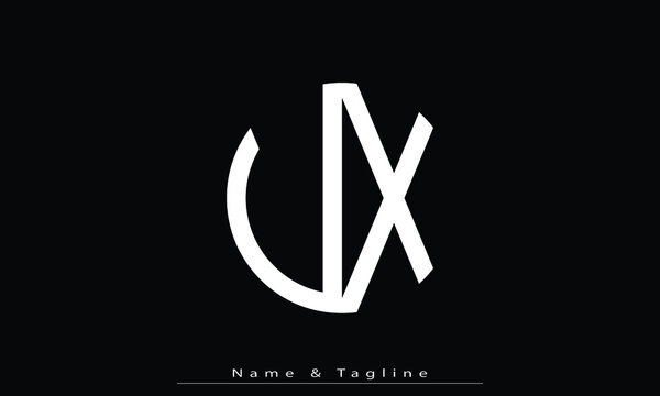 Alphabet letters Initials Monogram logo UX , XU