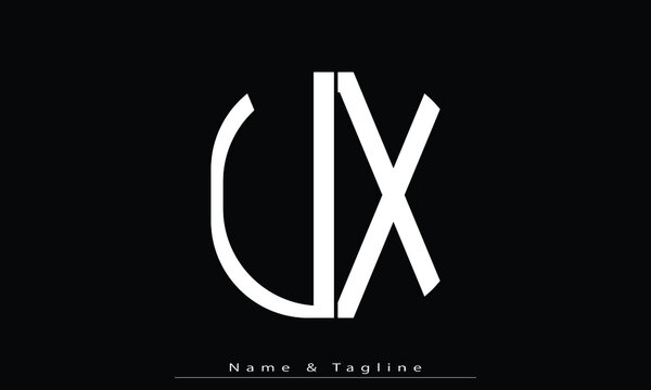 Alphabet letters Initials Monogram logo UX , XU
