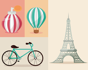 Canvas Print - icon collection france