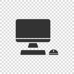 Poster - Personal computer in flat style. Desktop pc vector illustration on isolated background. Monitor display sign business concept.