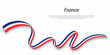 Waving ribbon or banner with flag of France.
