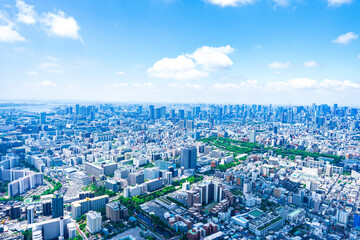 Aerial photograph of Tokyo urban area