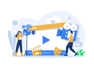 Poster - content production,video marketing by vlogger creation film production and online content