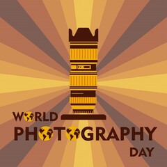 Wall Mural - world photography day, perfect design, vector illustration and text