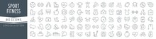 Sport And Fitness Line Icons Collection. Big UI Icon Set In A Flat Design. Thin Outline Icons Pack. Vector Illustration EPS10